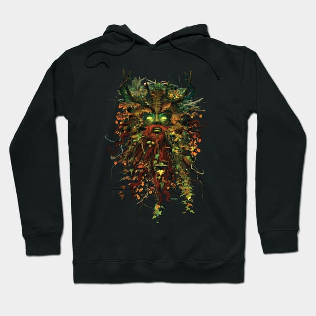 Green Man Hoodie by David Penfound Artworks